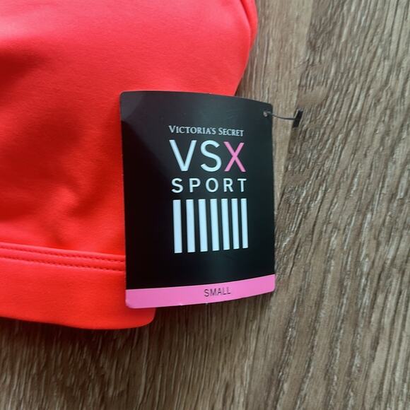 NWT Victoria's Secret Sport Strappy Back Sports Bra Bright Orange Size Small - Picture 2 of 3